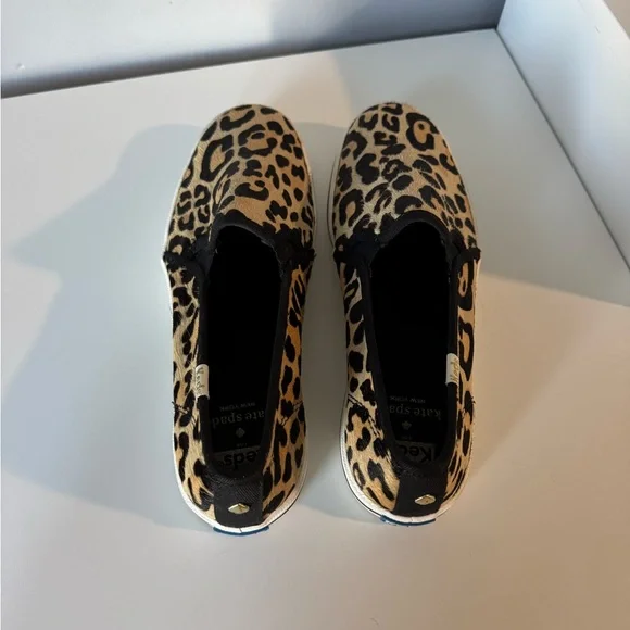 Keds for Kate Spade Leopard Print Calf Hair Slip-On Sneakers - Picture 2 of 9